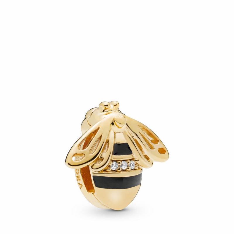 Pandora Shine™ Reflexions™ Queen Bee Clip Charm Online NZ, 18ct Gold Plated (259871-IXP)